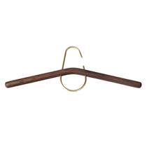 Household solid wood brass hanger Nordic Japanese seamless suit clothes hanger black walnut copper wood round head clothes hanger