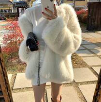 Fur 2021 New imitation fox fur long leather wool one imitation mink Machine car Jacket Women Winter