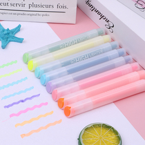 (8 Color Suit) Fluorescent Pen Single Head Fluorescent Marker Pen Light Color Ensemble Tasteless Candy Color Students Use Thick focus Child flashy Axe Type head marker pen