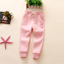 Childrens Pants 2021 Spring and Autumn Korean Girls Thin Velvet Padded Sports Pants Baby Wear Casual Pants