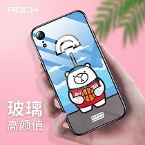  ROCK new iPhoneXR mobile phone shell mobile phone protective shell Apple XR6 1 mobile phone cover inch glass cartoon anti-fall