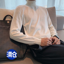 Hualun autumn and winter bottoming solid color sweater mens tide Korean version slim long-sleeved thin section spring and autumn sweater ins Hong Kong style