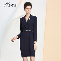Simple business real estate dress dress temperament professional commuter overalls long sleeve suit skirt