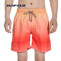 surfcuz gradient beach pants men quick-drying shorts seaside resort spa swimming trunks loose shorts lined