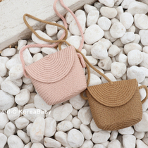 Korean children cool summer shape must be woven small bag 2021 summer new baby cross bag