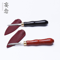 Delusion handmade purple sandalwood Puer tea knife Damascus stainless steel tea knife open black tea brick tea cone tea needle accessories
