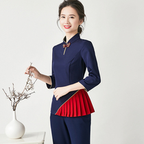 Tangyue new three-point sleeve beauty salon beautician foot massage Foot bath health hall female technician work suit