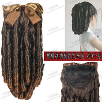 Retro-ocean white show bead robe palace oil strip roll of the horse tail of the Ocean La Flower and Lau Hai Butterfly Bow Wig