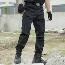 Black training pants for men and women slim tactical special overalls outdoor spring and autumn combat security labor protection pants wear-resistant