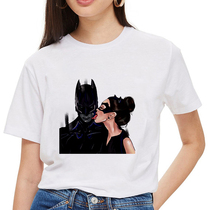 New Summer Women t shirt Tops Batman and Catwoman Kiss