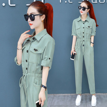 Tooling jumpsuit womens clothing 2021 summer new Korean fashion casual loose slim jumpsuit pants tide