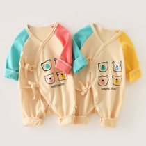 Baby clothes spring and autumn thin male newborn monk clothing cotton summer baby jumpsuit long sleeve ha clothing women