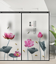 New China wind custom window glass sticker electrostatic matting film transparent opaque living room balcony bathroom privacy