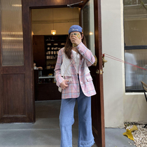 Yuki big white suit jacket female ins Korean version of British style lace fake two spring and autumn students loose coat tide