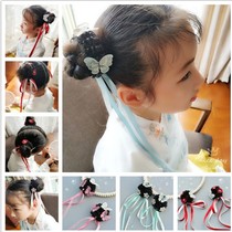 Childrens ancient headdress Ancient costume wig ring Rubber band Girls  wig Curly hair headdress Hanfu performance photography photo