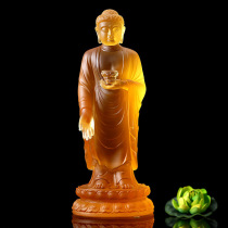 28cm ancient colored glaze Amitabha Buddha statue ornaments home enshrined Tathagatsu Nan Wu Amitabha