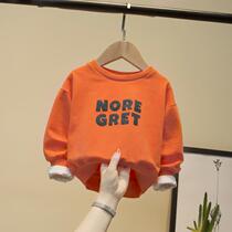 Boys spring clothes 2020 new Korean version of childrens small childrens coat spring and autumn baby round neck pullover base shirt