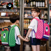 Devilwing Korean primary school bag girls first and second grade childrens schoolbag male burden reduction Ridge shoulder bag