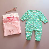(Broken code special) baby size jumpsuit climbing suit bag foot cotton spring and autumn 1-2 years old 0 ha clothes female baby pajamas