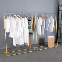 Iron clothing store display rack men and womens clothes shop floor hanger rack combination simple triangle display shelves