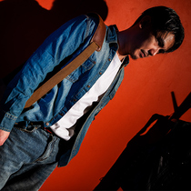 Mochen mens long sleeve washed white white make old cotton vintage denim shirt summer coat shirt wear