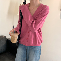 Rose red top raspberry color plum color peach pink knitted cardigan coat short sweater little man