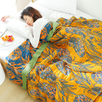 Summer cotton gauze towel quilt thickened double adult air conditioning cotton blanket color cotton summer cool quilt couple