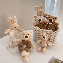 Cute Selling Cute Rabbit Small Bear Plush Hair Stirrup Lins Girl Hearts Cartoon Doll Hair Circle Head Stirrup Wash Face Indenter Accessories