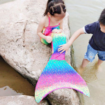 Mermaid Tail Children Girl Cute Princess Split Suit Spa Swimsuit Swimsuit Performance Props Costume