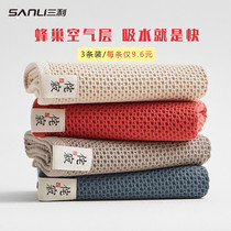 Sanli towel Pure cotton water absorption does not lose hair Household adult men and women gauze face towel Cotton soft quick-drying