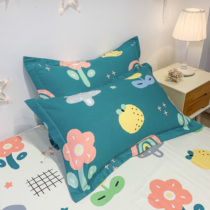 Cotton cotton pillowcase a pair of double student dormitory pillowcase household large thick pillowcase 48x74cm