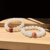 (Support re-inspection) Xishi Xinjiang Hetian Jade Yutian hand string female mutton white jade bracelet