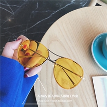 2018 New glasses mens trend Jiang Shu shadow with sunglasses Net red sun glasses women round face anti ultraviolet glasses