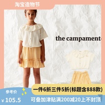 888 哈 噜家 THE CAMPAMENTO 20 SPRING SUMMER GIRLS RUFFLE LITTLE TOP PLAID SKIRT