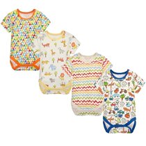 Summer new baby short sleeve one-piece clothes pure cotton baby summer clothes sleeping clothes Harvest young children 0-1-2 years old
