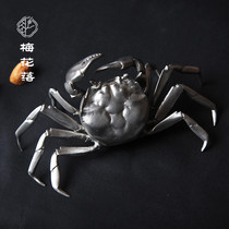 Male crab pure tin tin carving handmade creative living room ornaments home wine cabinet decoration porch crafts display
