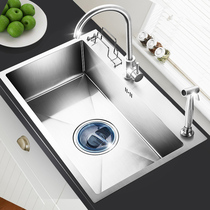 Cabe 304 stainless steel handmade pool for vegetable washing basin single tank kitchen pot thickened sink