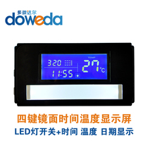 12V 4-key bathroom mirror LED touch inductive switch with fog-proof control mirror clock date temperature display