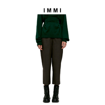 (Designer brand IMMI)Worsted wool nine-point high waist suit pants 192PT022B