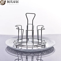 Yinger home metal glass cup holder Teacup holder Glass cup holder Glass drain plate Cup tray Fruit plate collection