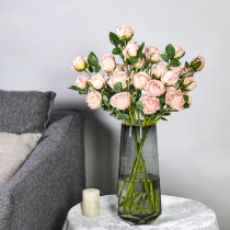 High quality rose simulation flower living room decoration dried flower ornaments single fake flower bouquet desktop decoration floral
