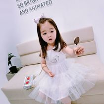 Girl's foreign dress swan-shaped design skirt swing skirt treasure pentole vest skirt 7 03 80-90