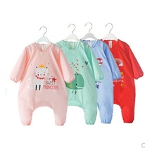 Baby one-piece eating full-body waterproof coveralls Kindergarten painting anti-dirty anti-dressing baby crawling harem climbing clothes