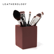 Leatherology Leather makeup brush tube Desktop brush tube Pen holder Makeup brush barrel Makeup brush storage tube