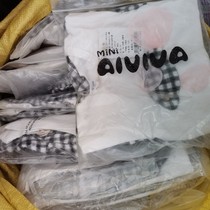 Clear Goods Price Children Dress Long Sleeves Short Dress Two Sets Spring Summer Women Children Pure Cotton T-Shirt Plaid Skirt Suit 80-120