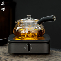 Gold and silver fired glass side to cook teapot tea maker set electric pottery stove Tea home Tea Teapot filter tea breinner