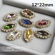 Clothes hand sewing drill DIY mobile phone hair accessories headwear bride Rococo Crown alloy accessories 12*22 horse eye drill