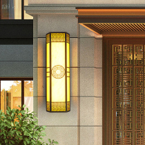 LED outdoor waterproof wall lamp new Chinese outdoor garden lamp gate wall Dew balcony door pillar lamp gold and copper color