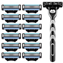 (three-layer shaver) universal blade Geely manual razor shave blade 3-layer head beard knife