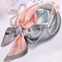 Small square towel female Korean ins small collar scarf Summer neck scarf decoration Autumn and winter wild thin silk small silk scarf
